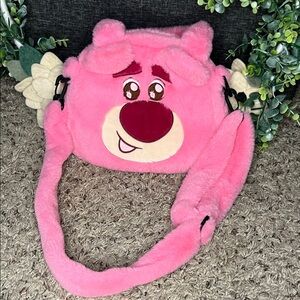 Disney Miniso Lotso Hugging Bear plush crossbody bag.